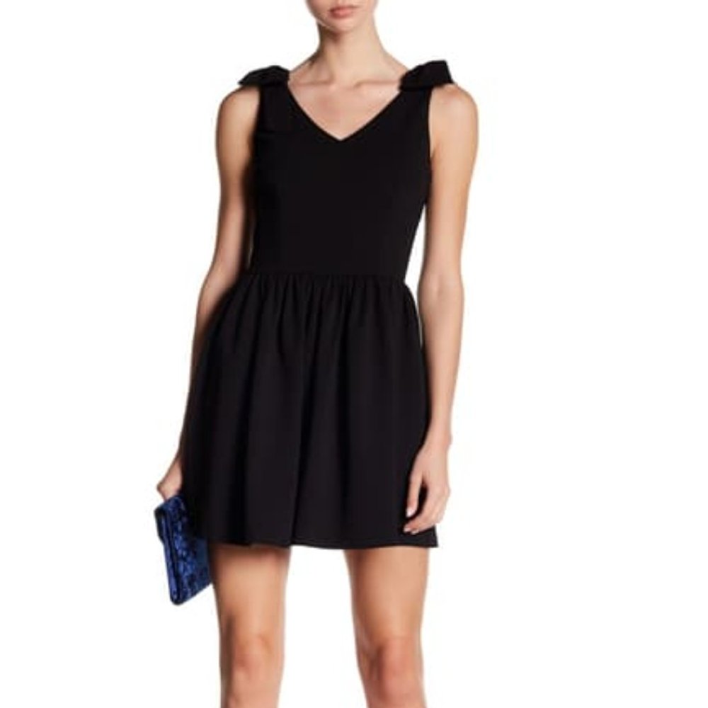 Black dress with bow sleeves